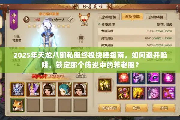 2025年天龙八部私服终极抉择指南，如何避开陷阱，锁定那个传说中的养老服？