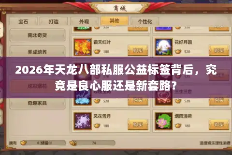 2026年天龙八部私服公益标签背后，究竟是良心服还是新套路？