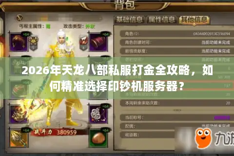 2026年天龙八部私服打金全攻略，如何精准选择印钞机服务器？