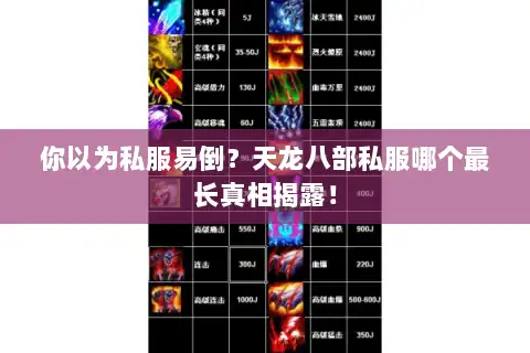 你以为私服易倒?天龙八部私服哪个最长真相揭露! 你以为私服易倒?天龙八部私服哪个最长真相揭露!