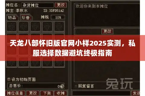 天龙八部怀旧版官网小样2025实测，私服选择数据避坑终极指南