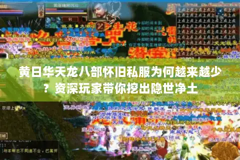 黄日华天龙八部怀旧私服为何越来越少?资深玩家带你挖出隐世净土 黄日华天龙八部怀旧私服为何越来越少?资深玩家带你挖出隐世净土