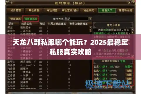 天龙八部私服哪个能玩？2025最稳定私服真实攻略