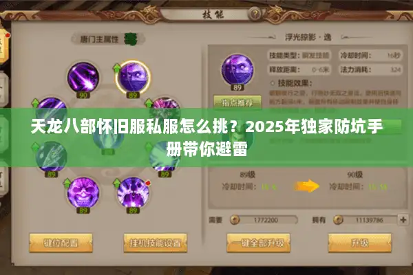 天龙八部怀旧服私服怎么挑？2025年独家防坑手册带你避雷