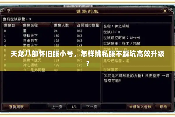 天龙八部怀旧服小号，怎样挑私服不踩坑高效升级？