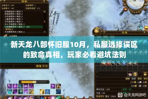 新天龙八部怀旧服10月，私服选择误区的致命真相，玩家必看避坑法则