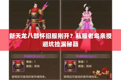 新天龙八部怀旧服刚开？私服老鸟亲授避坑捡漏秘籍