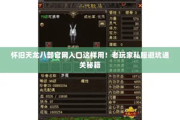 怀旧天龙八部官网入口这样用!老玩家私服避坑通关秘籍 怀旧天龙八部官网入口这样用!老玩家私服避坑通关秘籍