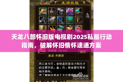 天龙八部怀旧版电视剧2025私服行动指南，破解怀旧情怀速通方案