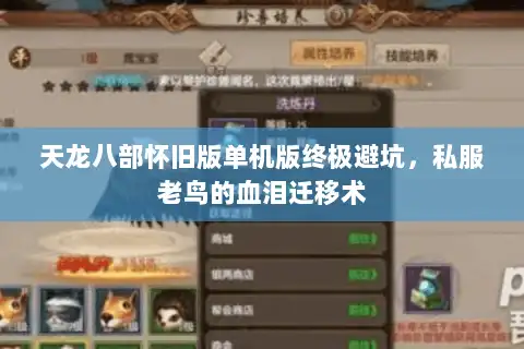 天龙八部怀旧版单机版终极避坑,私服老鸟的血泪迁移术 天龙八部怀旧版单机版终极避坑,私服老鸟的血泪迁移术