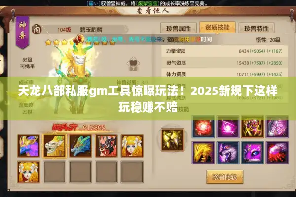 天龙八部私服gm工具惊曝玩法！2025新规下这样玩稳赚不赔