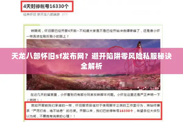 天龙八部怀旧sf发布网?避开陷阱零风险私服秘诀全解析 天龙八部怀旧sf发布网?避开陷阱零风险私服秘诀全解析