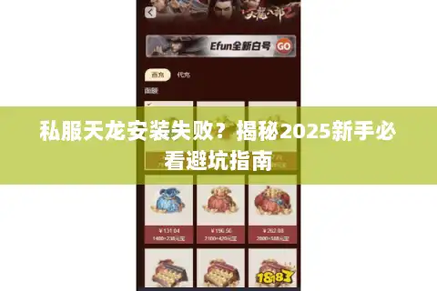 私服天龙安装失败？揭秘2025新手必看避坑指南