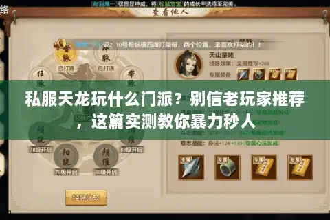 私服天龙玩什么门派?别信老玩家推荐,这篇实测教你暴力秒人 私服天龙玩什么门派?别信老玩家推荐,这篇实测教你暴力秒人