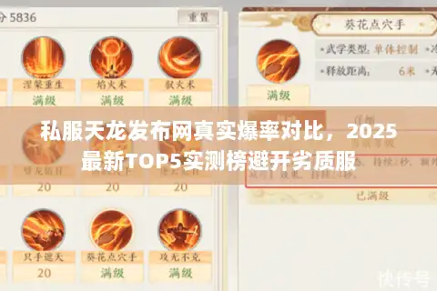 私服天龙发布网真实爆率对比，2025最新TOP5实测榜避开劣质服