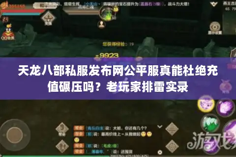 天龙八部私服发布网公平服真能杜绝充值碾压吗?老玩家排雷实录 天龙八部私服发布网公平服真能杜绝充值碾压吗?老玩家排雷实录