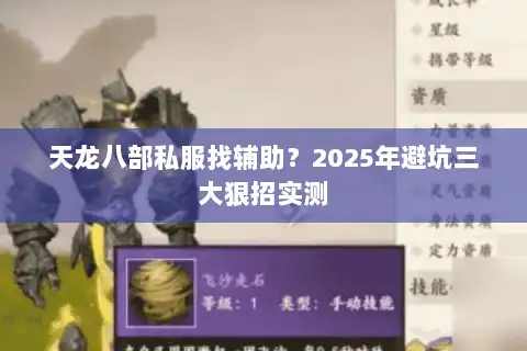 天龙八部私服找辅助？2025年避坑三大狠招实测