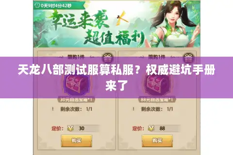 天龙八部测试服算私服？权威避坑手册来了