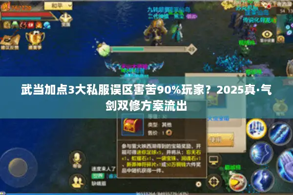 武当加点3大私服误区害苦90%玩家？2025真·气剑双修方案流出