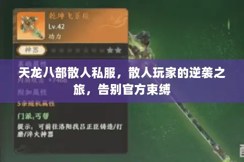 天龙八部散人私服,散人玩家的逆袭之旅,告别官方束缚 天龙八部散人私服,散人玩家的逆袭之旅,告别官方束缚