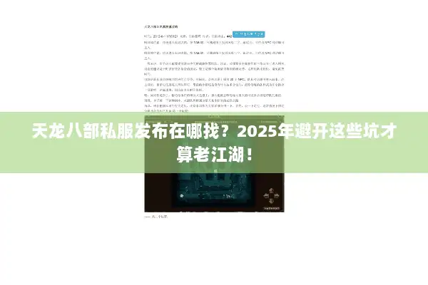 天龙八部私服发布在哪找？2025年避开这些坑才算老江湖！