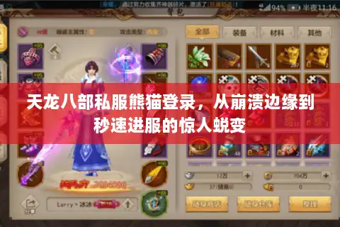 天龙八部私服熊猫登录，从崩溃边缘到秒速进服的惊人蜕变