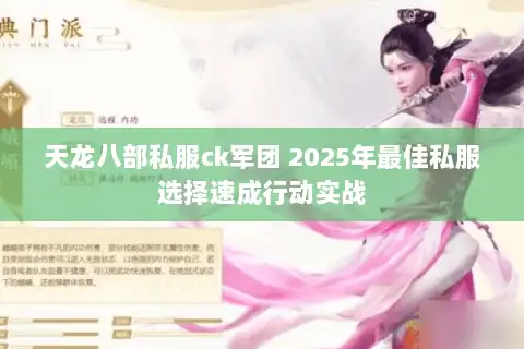 天龙八部私服ck军团 2025年最佳私服选择速成行动实战
