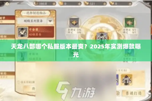 天龙八部哪个私服版本最爽？2025年实测爆款曝光