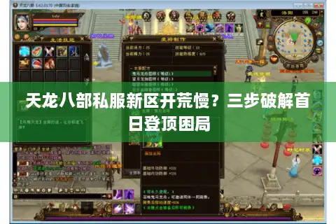 天龙八部私服新区开荒慢？三步破解首日登顶困局