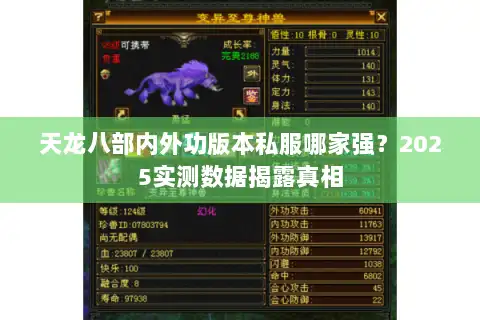 天龙八部内外功版本私服哪家强？2025实测数据揭露真相