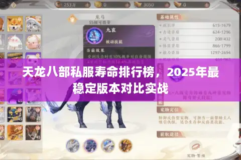 天龙八部私服寿命排行榜，2025年最稳定版本对比实战