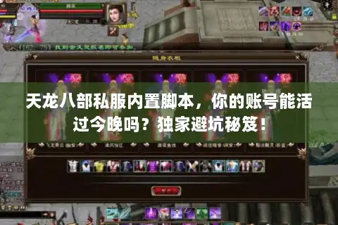 天龙八部私服内置脚本，你的账号能活过今晚吗？独家避坑秘笈！