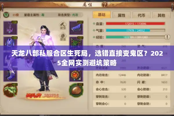 天龙八部私服合区生死局，选错直接变鬼区？2025全网实测避坑策略