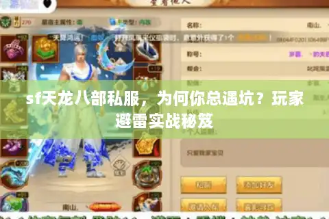 sf天龙八部私服，为何你总遇坑？玩家避雷实战秘笈