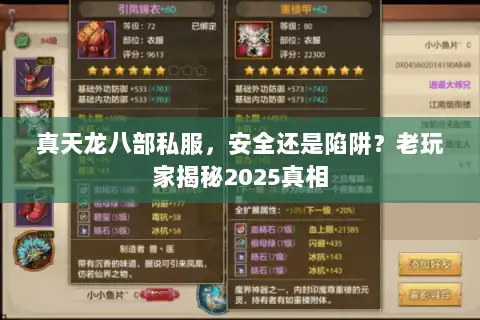 真天龙八部私服，安全还是陷阱？老玩家揭秘2025真相