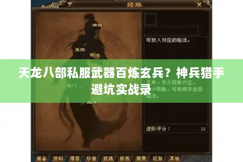 天龙八部私服武器百炼玄兵？神兵猎手避坑实战录