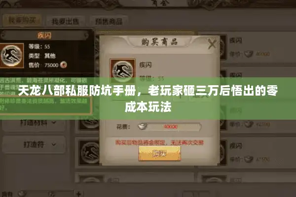 天龙八部私服防坑手册,老玩家砸三万后悟出的零成本玩法 天龙八部私服防坑手册,老玩家砸三万后悟出的零成本玩法