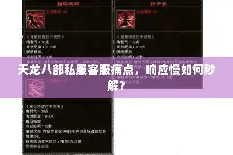 天龙八部私服客服痛点，响应慢如何秒解？