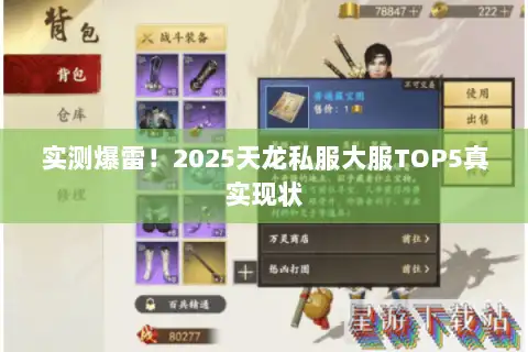 实测爆雷！2025天龙私服大服TOP5真实现状
