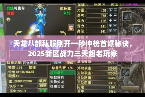 天龙八部私服刚开一秒冲榜首爆秘诀，2025新区战力三天超老玩家