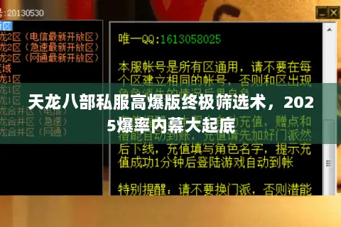 天龙八部私服高爆版终极筛选术，2025爆率内幕大起底