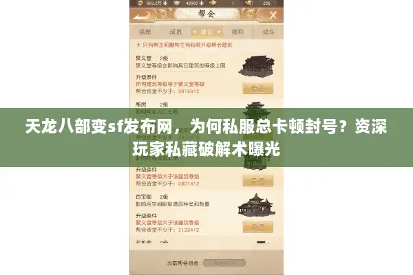 天龙八部变sf发布网,为何私服总卡顿封号?资深玩家私藏破解术曝光 天龙八部变sf发布网,为何私服总卡顿封号?资深玩家私藏破解术曝光