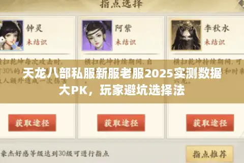 天龙八部私服新服老服2025实测数据大PK,玩家避坑选择法 天龙八部私服新服老服2025实测数据大PK,玩家避坑选择法