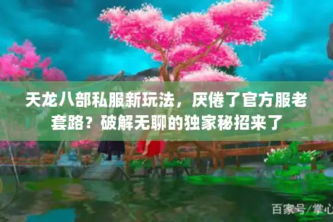 天龙八部私服新玩法,厌倦了官方服老套路?破解无聊的独家秘招来了 天龙八部私服新玩法,厌倦了官方服老套路?破解无聊的独家秘招来了