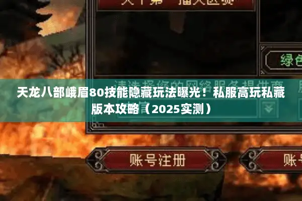 天龙八部峨眉80技能隐藏玩法曝光！私服高玩私藏版本攻略（2025实测）