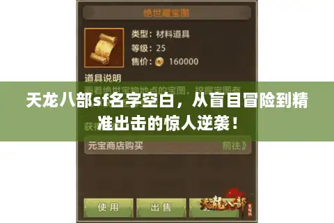 天龙八部sf名字空白，从盲目冒险到精准出击的惊人逆袭！