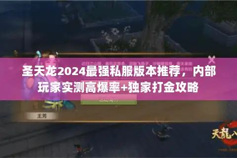 圣天龙2024最强私服版本推荐，内部玩家实测高爆率+独家打金攻略