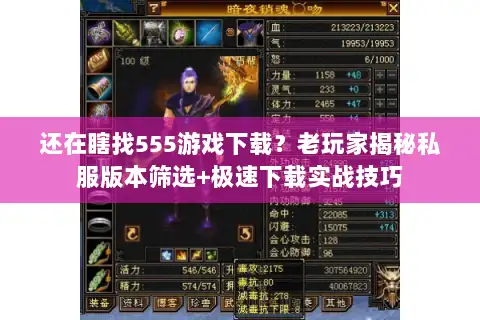 还在瞎找555游戏下载？老玩家揭秘私服版本筛选+极速下载实战技巧