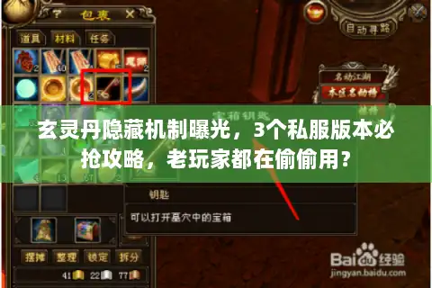 玄灵丹隐藏机制曝光，3个私服版本必抢攻略，老玩家都在偷偷用？