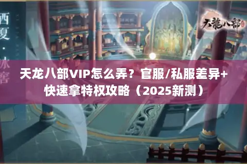天龙八部VIP怎么弄？官服/私服差异+快速拿特权攻略（2025新测）